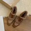 Chuyuji Sapatos Mary Jane de Pelúcia com Salto Grosso Estilo Francês para Mulheres 2026 Novos Sapatos Peludos de Outono Inverno para Noite