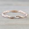 Anillo Wishi Europeo y Americano Nuevo Diamante Trenzado Anillo de Pareja Joyería de Moda Simple Anillo de Cola para Mujer Diamante