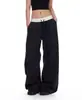 Pantalones Casuales Relajados de Cuadros Estilo Americano para Mujer, Otoño Vintage Sueltos Perezosos Adelgazantes de Pierna Ancha Deportivos Casuales
