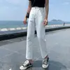 2026 nuevos pantalones blancos, jeans harem cropped rectos de cintura alta para mujer, talla petite, jeans dad
