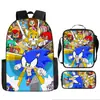 Popular Mochila de Comercio Exterior de Dibujos Animados Sonic para Estudiante de Escuela Primaria Mochila de Tendencia Transfronteriza Bolso Escolar Europeo y Americano