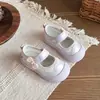 Zapatos Pequeños de Lona y Piel para Niñas 2026 Nuevas Llegadas Primavera/Verano Zapatos Suaves para Caminar de Bebé Zapatos de Princesa Dulces Antideslizantes para Niñas Pequeñas