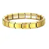 Pulseira Modular Aço Titânio Vácuo Ouro Real Revestimento Ip Corrente de Pulseira de Relógio Elástica Básica Italiana Charme Italiano