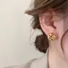 Pendientes de Aro Metálico con Nudo Retorcido Transfronterizos, Pendientes de Moda y Elegantes para Mujer, Redondos, Personalizados, Simples y de Alta Gama