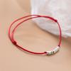 Accesorios de plata S925 simple tejido ajustable cuerda de mano diy pulsera de cuerda roja joyería de mano para mujer al por mayor C0418