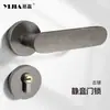 Fechadura de Porta Antiga Prata Estilo Vintage para Quarto Interno, Porta de Quarto, Fechadura de Porta Magnética Silenciosa para Banheiro, Maçaneta de Porta de Madeira