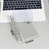 Criativo transparente pvc livro de folhas soltas pequeno fresco grade horizontal linha plano caderno diário livro de folhas soltas a5 cartão livro