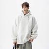 Sudadera con Capucha Gris Pesada Estilo Americano para Hombre, Marca Trendy High-Street, Diseño de Doble Cremallera, Sudadera Chaqueta Holgada y Versátil