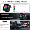 Modelo 2026 Luz Colorida RGB Carplay Box Android Auto Adaptador Duas em Uma com Fio para Sem Fio