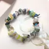 Pulseiras Coloridas Personalizadas de Pedra Natural, Pulseiras Coloridas Assimétricas Feitas à Mão, Pulseiras Modernas e Simples para Mulheres