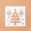 Plantilla Regla de Encaje Serie Navideña Original Alce de Dibujos Animados Árbol de Navidad Tablero de Relleno Hueco Papelería para Periódico Manuscrito Infantil