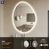Espelho inteligente de formato irregular para hotel transfronteiriço, espelho iluminado, espelho de maquiagem com luzes, espelho de banheiro, luz LED antiembaçante, montado na parede