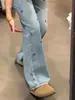Jeans Reto de Cintura Alta da Moda com Strass para Mulheres, Novo Estilo de Verão, Design de Bordado de Rosa, Calças Longas de Perna Larga Soltas e Emagrecedoras