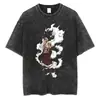 Camiseta Street Masculina com Design de Anime Japonês Naruto, Camiseta Lavada Harajuku 2024, Estilo Hip-Hop de Verão