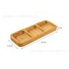 Posavasos Cuadrado Bandeja de Bambú Plato para Aperitivos con Compartimentos Plato para Fruta Seca Plato para Dulces y Snacks Compartimento Doble Compartimento Triple Compartimento Cuádruple