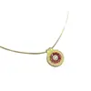 Joyas Mujing Plata S925 Pomelo Rojo Brújulas Collar de Doble Cara Cadena de Oro Estilo Chino Estilo Nacional Colgante de Ocho Tesoros Tiempo de Carrera