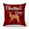 Nueva Funda de Almohada Navideña de Muñeco de Nieve Rojo, Funda de Almohada Estampada de Lino Transfronteriza, Funda Decorativa para Cojín de Sofá para Habitación Festiva