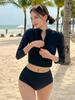 Traje de baño dividido triangular nuevo 2024 para mujer que cubre el vientre, adelgazante, para vacaciones en la playa, aguas termales, traje de baño para mujer [una generación de cabello]]
