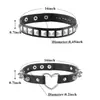 4 piezas de collares de cuero punk rock negros europeos y americanos, accesorios góticos con tachuelas de moda para mujer