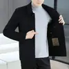 Primavera, Otoño, Invierno 2026 Nueva Marca de Alta Gama Chaqueta para Hombre Abrigo de Lana Estilo Corto Delgado