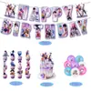 Conjunto de Suprimentos para Decoração de Festa de Aniversário de Meninas Caçadoras Banners de Aniversário, Balões, Toppers de Bolo, Decorações Suspensas em Favo de Mel Espiral
