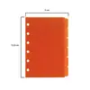 Hojas de recambio naranja esmerilado para carpetas de anillas, separadores organizadores de documentos A7, hojas de recambio PP esmerilado para carpetas de anillas.
