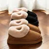 Zapatos de algodón para mujer, nuevo estilo 2026, para uso interior y exterior, otoño e invierno, con forro de felpa para abrigar, y suelas antideslizantes