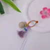Llavero de Nudo de Diamante Graduado de Hortensia Exquisito Tejido a Mano Colgante Anti-Pérdida para Bolso Adorno de Borla Colorida