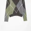 Atacado de Roupas Femininas Transfronteiriças Estilo Europeu e Americano Outono 2025 Suéter de Malha Versátil Padrão Diamante Suéter Solto
