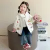 Roupas de exterior para meninas, coleção primavera e outono 2026, novo estilo, jaqueta de outono para bebê menina, cardigã, roupas de outono para crianças, corta-vento com capuz