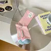 Meias florais rosa e azul novas de outono 2023 para crianças, estilo japonês fofo, com coelho, sorridentes, para estudantes, atacado