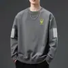 Envío RápidoSudadera Estampada de Cuello Redondo para Hombre, Nueva de Primavera/Otoño, Holgada de Manga Larga, Pulóver, Camiseta Básica Casual a la Moda, Moderna