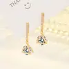Brincos Triangulares de Zircônia Personalizados de Luxo, Novos Brincos Elegantes de Imitação de Moissanita, Brincos Fashion Retrô para Mulheres Atacado