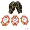 Garras de Gelo de Silicone com 32 Dentes Montanhismo ao Ar Livre Corrente Antiderrapante para Neve Garras de Gelo com 8 Dentes Capas de Sapato Antiderrapantes de Aço Inoxidável 201