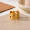 Anillo Cruzado de Acero Inoxidable Chapado en Oro de 18 Quilates, Estilo Nuevo Europeo y Americano, para Mujer, Versátil para el Uso Diario, Joyería de Anillo Abierto Simple y a la Moda
