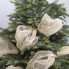 Cinta decorativa de malla PP de 50 cm de ancho para árbol de Navidad, lazo plateado transparente de malla dorada, correa de 10 yardas