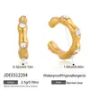 Set de Pendientes de Clip Europeos y Americanos Elegantes y Silenciosos, Pendientes de Acero Inoxidable con Circonita, Pendientes de Clip Versátiles Apilables de Lujo Ligero Transfronterizos, Al por Mayor en Stock