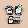 Celebridad de internet linda alpaca Biyaya prendedor de pecho animal pequeño creativo insignia inglesa sombrero mochila lindo accesorio pequeño fijo