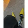Nuevas Mules de Punta Cerrada de Tacón Fino con Patrón de Lichi de Gama Alta para Otoño 2026 para Uso en Exteriores, Elegantes y Adelgazantes Pantuflas de Punta Cerrada
