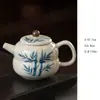 Bule de Chá Chinês Pintado à Mão com Cor Sob Esmalte Conjunto de Chá de Bambu com Filtro Bule Único Doméstico Conjunto de Chá Kung Fu Pequeno Bule de Chá Cerâmico