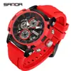 Reloj de Cuarzo para Hombre de Moda Popular Transmisión en Vivo Marca Sanda Casual y Versátil Tres Ojos Seis Agujas Luminoso Resistente al Agua Reloj para Hombre
