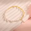 Pulseira de Pérola de Água Doce de Pedra Natural Moda Artística Retrô Versátil Feminina