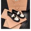 Mocasines de moneda dorada pulidos hechos a mano Zapatos de cuero británicos para mujer sentido del diseño nicho retro tacón grueso cuero brillante punta redonda zapatos de una sola capa