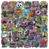 50 piezas de pegatinas de graffiti de monstruos divertidas transfronterizas para decorar cuadernos, botellas de agua, equipaje, patinetas y cascos, impermeables