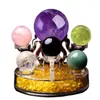 Al por mayor bola de cristal rosa blanco morado amarillo decoración de matriz de Siete Estrellas piedra cruda natural pulida cristal colorido regalo para el hogar y la oficina
