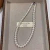 Colar de Pérolas de Cristal Windsor Princesa Azul Cristal Branco Australiano Corrente de Clavícula com Contas de Vidro Colar com Fecho Yuanbao Atacado