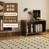 Estantería para sala de estar, mueble minimalista estilo Bauhaus con puertas abatibles, estante de almacenamiento, mueble multifuncional de pie para dormitorio o estudio