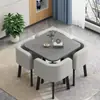 Mesa de comedor plegable que ahorra espacio para uso doméstico en apartamentos pequeños, juego de mesa y sillas para reuniones en tiendas, mesa redonda de recepción para ocio