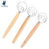 Manivela de Carvalho Manual Mixer de Ovos e Farinha Suprimentos de Panificação Completo Pó e Massa Haste de Mistura de Aço Inoxidável