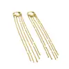 Versión Coreana de Ins Estilo de Lujo Ligero Estilo Celebridad Ruili Mismo Estilo Pendientes de Borla Acero de Titanio Chapado en Cobre Pendientes de Oro Real de 18K